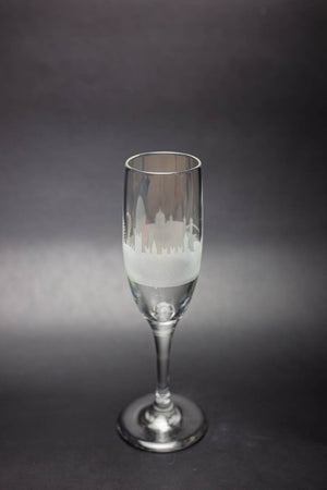London Skyline Champagne Flute - Urban and Etched