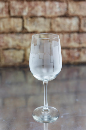 Birmingham Skyline Wine Glass Barware - Urban and Etched