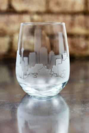 Beijing Skyline Wine Glass Barware - Urban and Etched