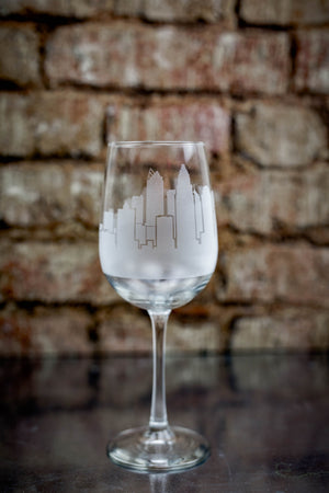 Charlotte Skyline Wine Glass Barware - Urban and Etched