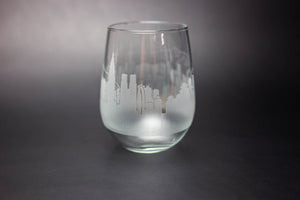 Tokyo Skyline Wine Glass Barware - Urban and Etched