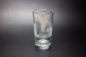 Custom Request Skyline  Tom Collins Highball Cocktail Glass - Urban and Etched