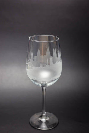 Edinburgh Skyline Wine Glass Barware - Urban and Etched