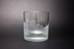 Ann Arbor Skyline Rocks Glass Barware - Urban and Etched