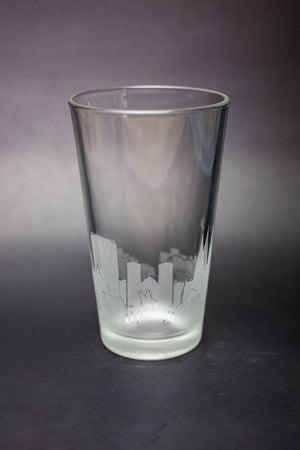 Cologne Skyline Pint Glass - Cologne Skyline Beer Glass - Etched Gift - Panoramic City Design - Urban and Etched