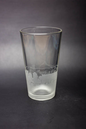 Cape Town Skyline Pint Glass - Skyline Beer Glass - Etched Gift - Panoramic City Design - Urban and Etched