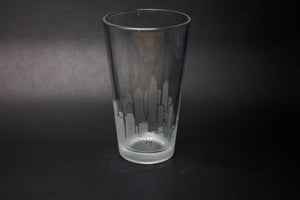 Charlotte Skyline Pint Glass Barware - Urban and Etched