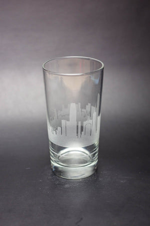 San Francisco Skyline Etched Tom Collins Highball Cocktail Glass - Urban and Etched