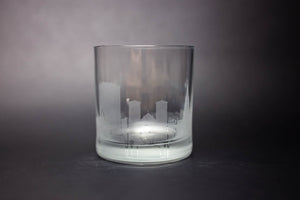 Cologne Skyline Rocks Glass - Old Fashioned Glass - Whiskey Glass Tumbler - Cocktail Glass Etched Gift - Panoramic City Design - Urban and Etched