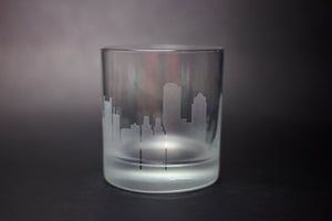 Boston Skyline Rocks Glass Barware - Urban and Etched