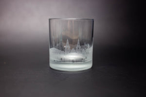 Aberdeen Skyline Rocks Glass/Old Fashioned Glass/ Whiskey Glass Tumbler/ Cocktail Glass/ Tequila Glass Etched Gift - Panoramic City Design - Urban and Etched