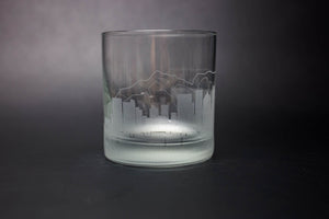 Cape Town Skyline Rocks Glass/ Old Fashioned Glass/ Whiskey Glass Tumbler/ Cocktail Glass/ Tequila Glass Etched Gift - Panoramic City Design - Urban and Etched
