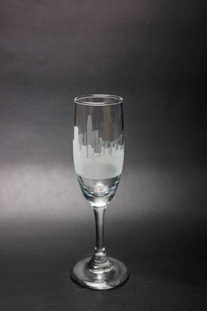 San Francisco Skyline Champagne Flute  Barware - Urban and Etched