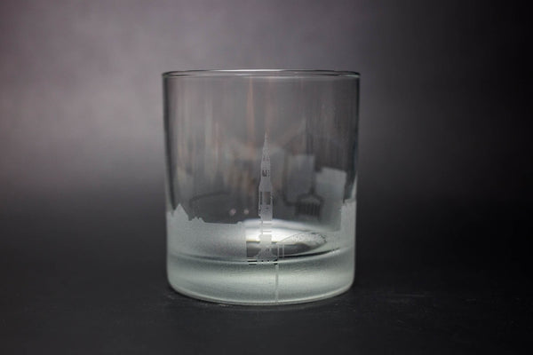 Huntsville Skyline Rocks Glass Barware - Urban and Etched