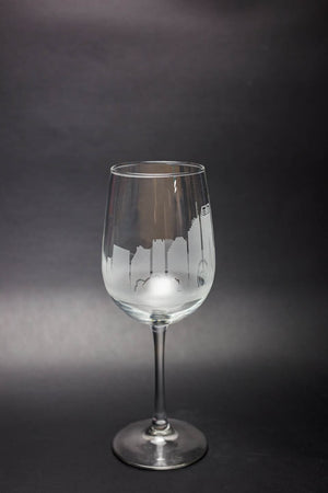 Perth Skyline Wine Glass Barware - Urban and Etched