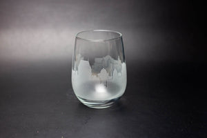 Quebec City Skyline Wine Glass Barware - Urban and Etched