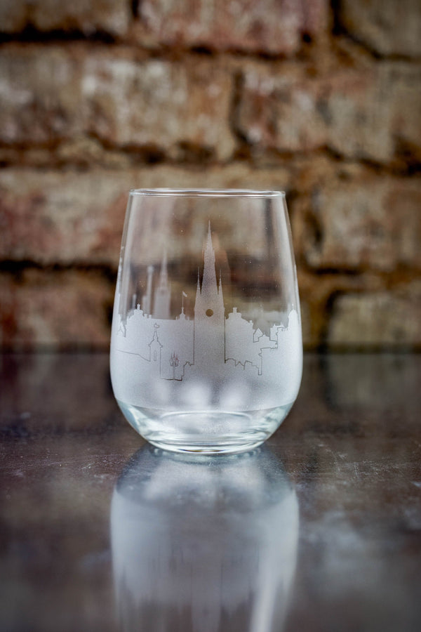 Stockholm Skyline Wine Glass Barware - Urban and Etched