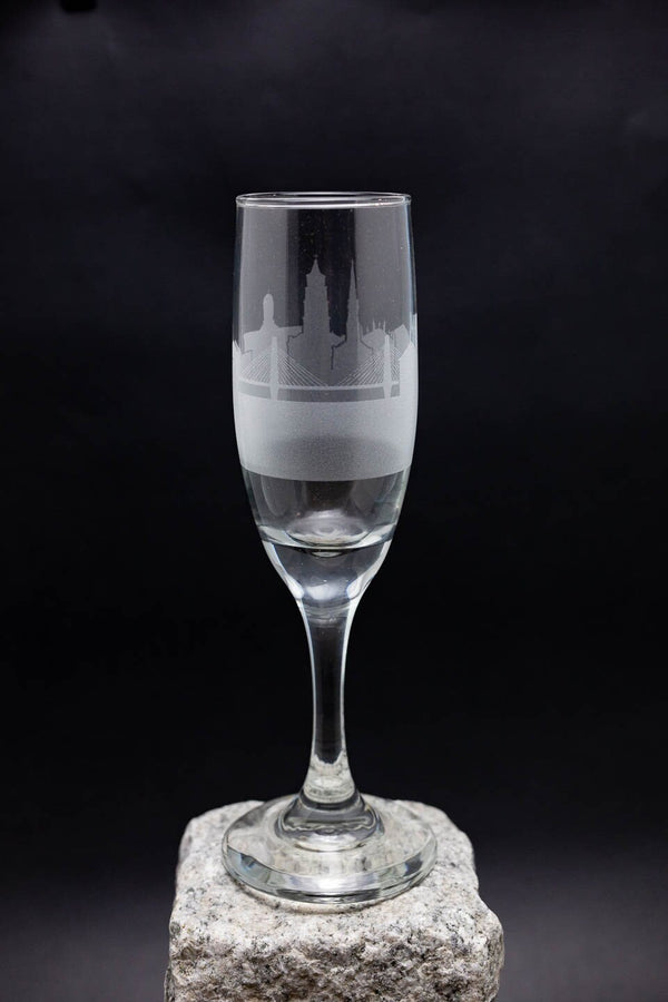 Charleston, South Carolina Skyline Champagne Flute Barware