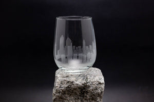 Dubai, UAE Skyline Wine Glass and Stemless Wine Glass Barware