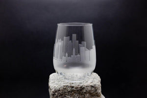 Jersey City New Jersey Skyline Wine Glass Barware