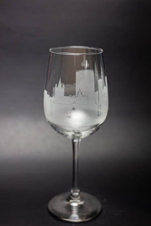 Cologne, Germany Skyline  Wine Glass - Urban and Etched