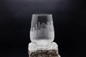 Jersey City New Jersey Skyline Wine Glass Barware