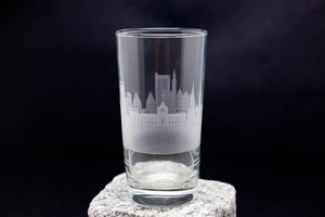 Strasbourg France Skyline Etched Tom Collins Highball Cocktail Glass