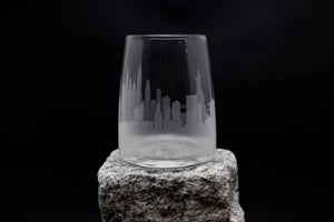 New York City, New York Skyline Piatta Wine Glass Barware