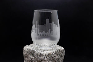 Amman, Jordan Skyline Wine Glass Barware