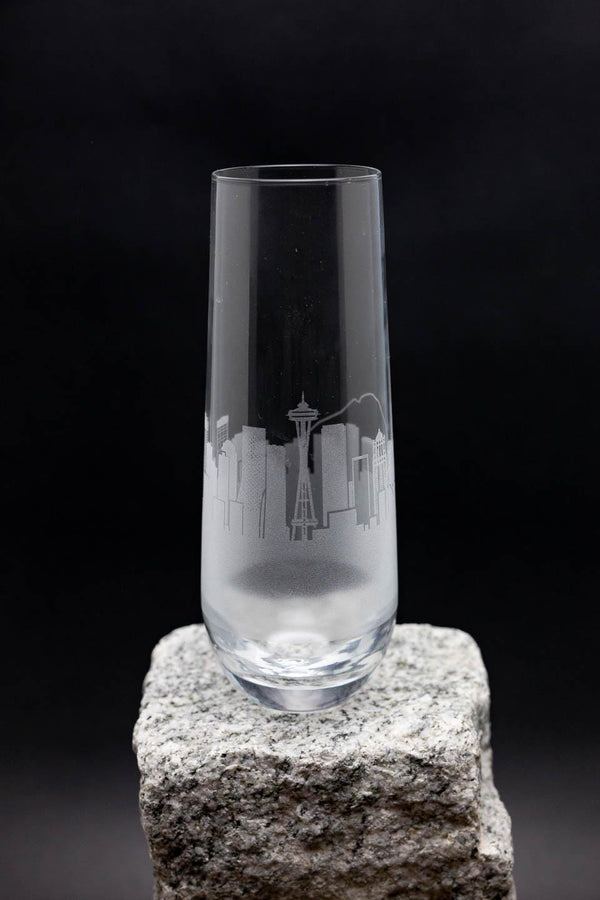 Seattle, Washington Skyline Stemless Champagne Flute Barware