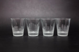 Tallahassee, Florida Skyline Shot Glasses - set of 4 - 2 oz. Shot Glasses