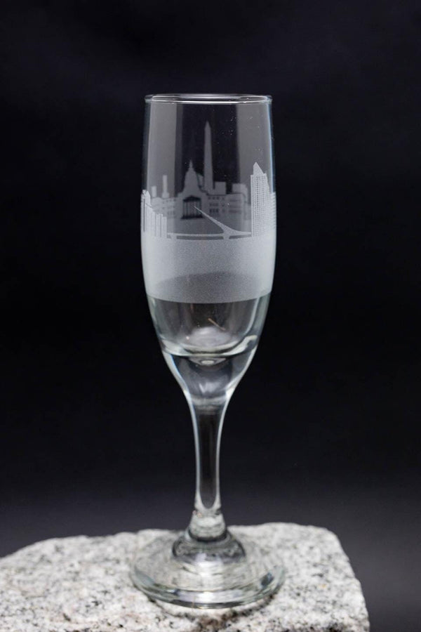 Buenos Aires, Argentina, Skyline Champagne Flute Barware