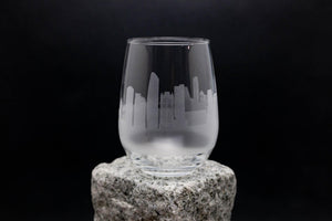 Amman, Jordan Skyline Wine Glass Barware