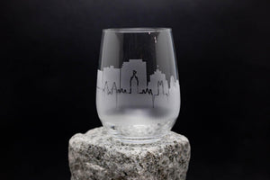 Spokane, Washington Skyline Wine Glass Barware