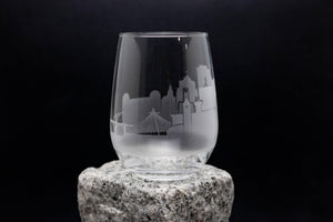 Spokane, Washington Skyline Wine Glass Barware