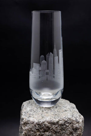 Manhattan, New York Skyline Stemless Champagne Flute Barware