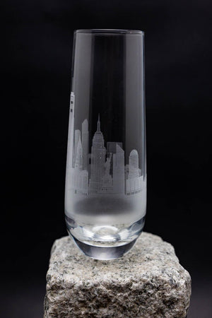 Manhattan, New York Skyline Stemless Champagne Flute Barware