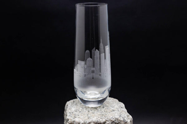 Manhattan, New York Skyline Stemless Champagne Flute Barware