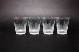 Chicago, Illinois Skyline Shot Glasses - Set of 4 - Urban and Etched