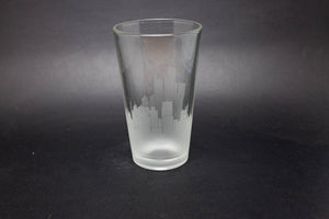 Detroit, Michigan Skyline Pint Glass Barware - Urban and Etched