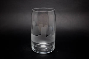 Raleigh, North Carolina Skyline Glass Can Coffee Cup - Urban and Etched