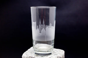 Strasbourg France Skyline Etched Tom Collins Highball Cocktail Glass