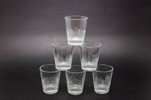 Tallahassee, Florida Skyline Shot Glasses - set of 4 - 2 oz. Shot Glasses