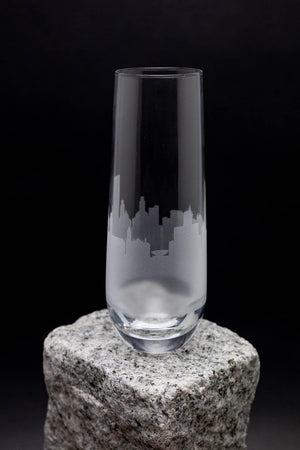 Albany, New York Skyline Stemless Champagne Flute Barware