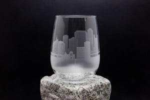 Saskatoon, Saskatchewan, Canada Skyline Wine Glass Barware