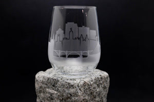 Spokane, Washington Skyline Wine Glass Barware