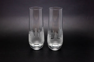 Buenos Aires, Argentina, Skyline Champagne Flute Barware