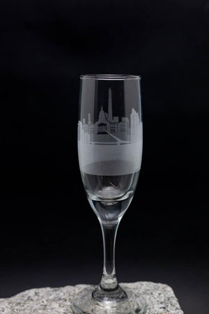 Buenos Aires, Argentina, Skyline Champagne Flute Barware