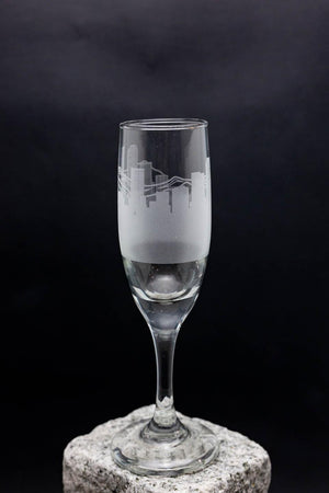 Denver, Colorado Skyline Champagne Flute Barware