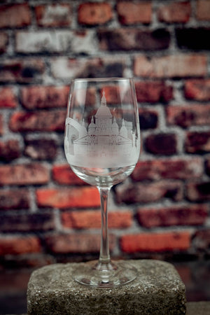 Kyiv/Kiev Skyline Wine Glass Barware - Urban and Etched